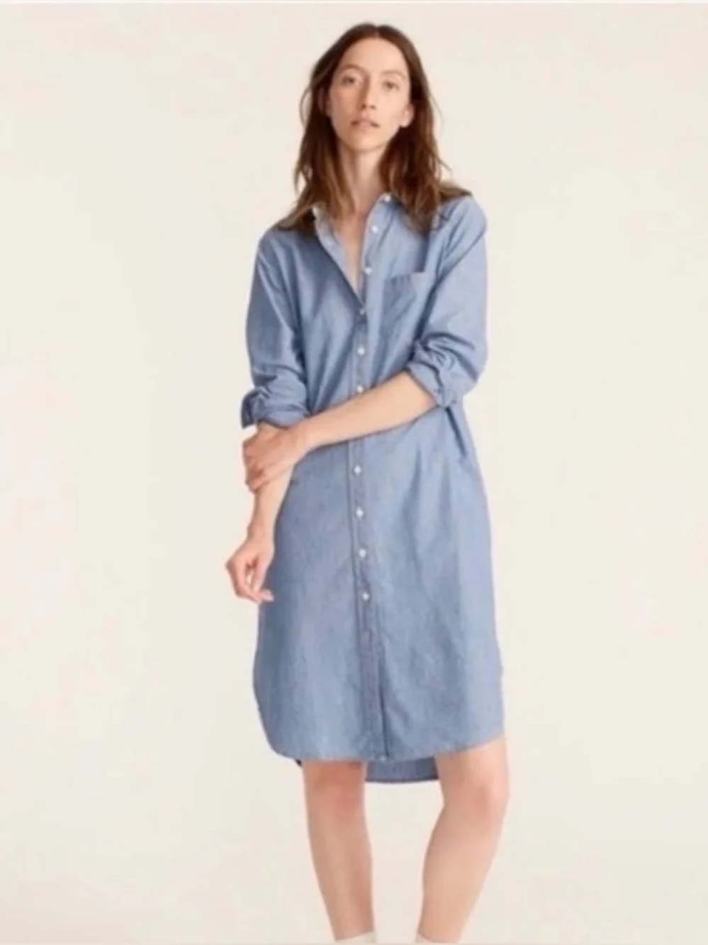 BNWT J. Crew Factory chambray light blue Long sleeve Shirt/dress size m